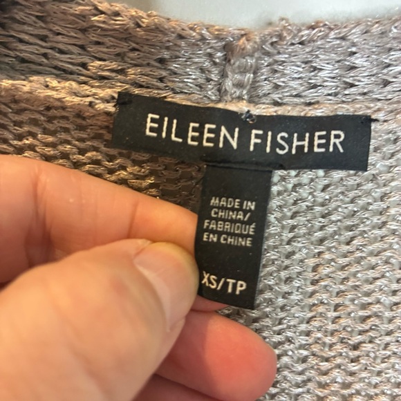 Eileen Fisher | Linen Blend Open Front Cardigan - Picture 3 of 4